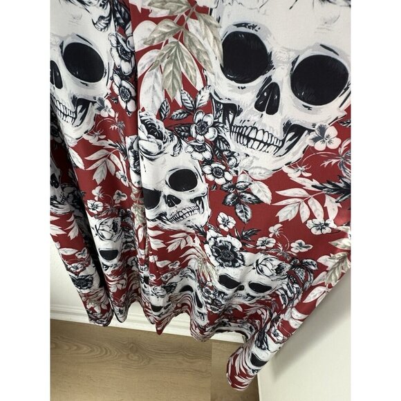 Skull Jumpsuit All Over Print Halloween Grunge Goth Women's Sz M Day Of The Dead - Picture 2 of 10